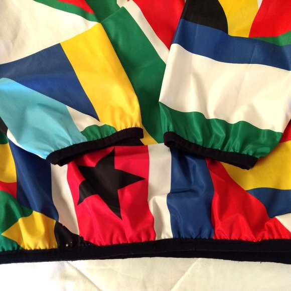 REASON Brand‎ Windbreaker Jacket Men's L Multicolor Abstract 1/4 Zip Hood Lining - Picture 7 of 14